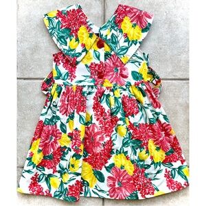 Girls On The Go Vintage Floral Collared Summer Dress 3 Button Chest 80s Size 8